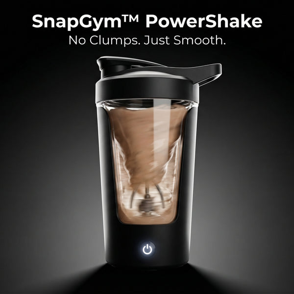 SnapGym Powershake with a dark background