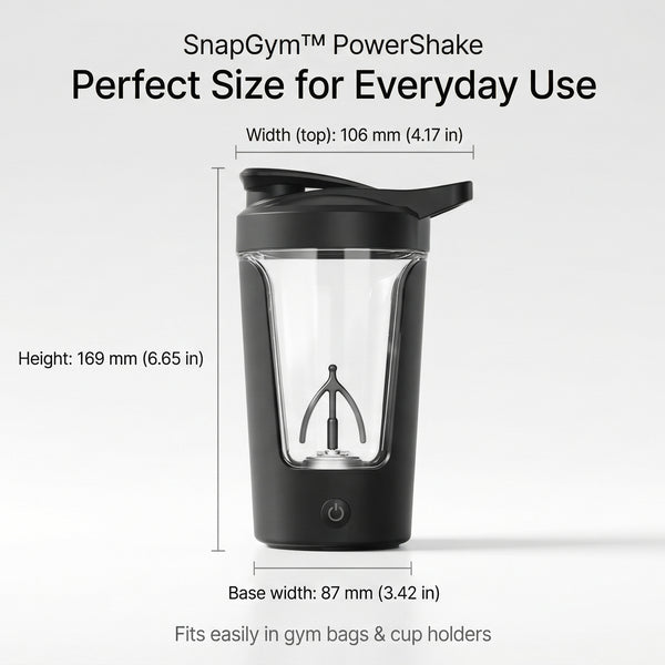 SnapGym Powershake with a dark background