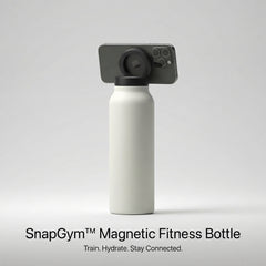 SnapGym magnetic fitness bottle on a gray background